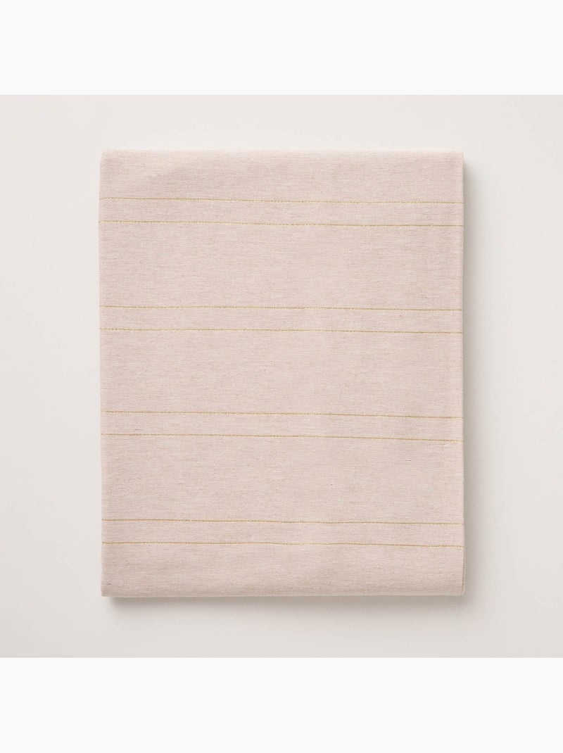 Nappe de noël avec rayures en fil lurex en relief - gamusi. Beige - Kiabi
