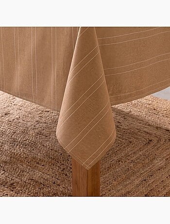 Nappe de noël avec rayures en fil lurex en relief - gamusi.