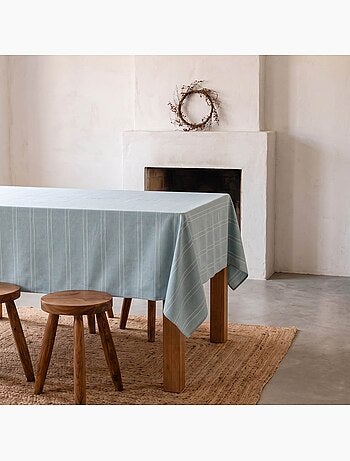 Nappe de noël avec rayures en fil lurex en relief - gamusi.