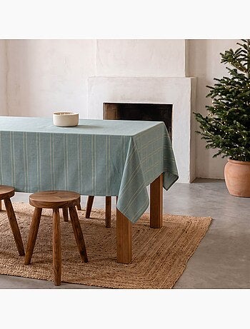 Nappe de noël avec rayures en fil lurex en relief - gamusi.