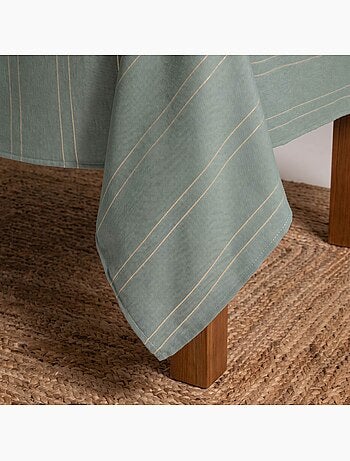 Nappe de noël avec rayures en fil lurex en relief - gamusi.