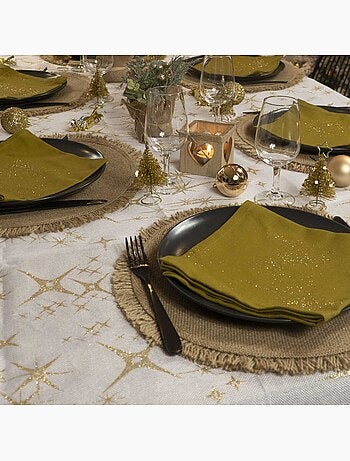 Nappe de Noël "Colorama de Noël" motif étoiles 140x240cm