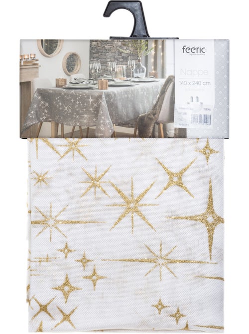 Nappe de Noël "Colorama de Noël" motif étoiles 140x240cm - Kiabi