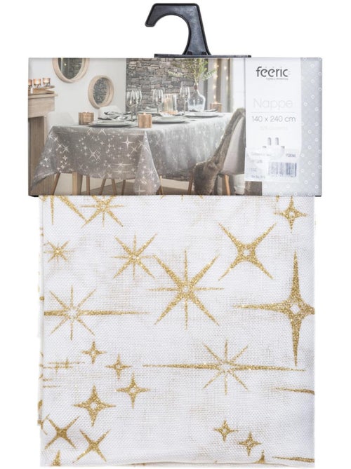 Nappe de Noël "Colorama de Noël" motif étoiles 140x240cm - Kiabi