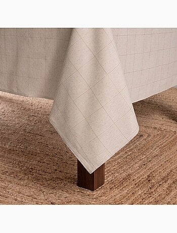 Nappe de noël en coton à carreaux avec fil lurex en relief - gamusi.