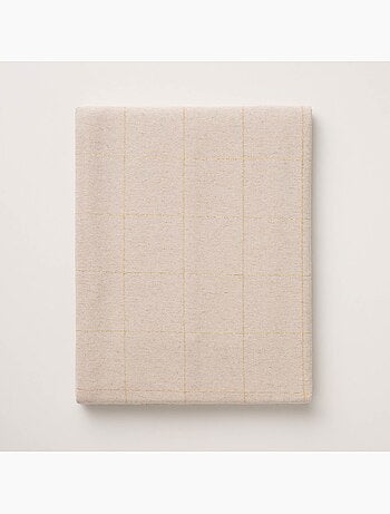 Nappe de noël en coton à carreaux avec fil lurex en relief - gamusi.
