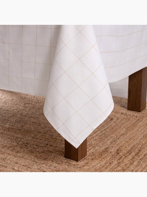 Nappe de noël en coton à carreaux avec fil lurex en relief - gamusi. - Kiabi