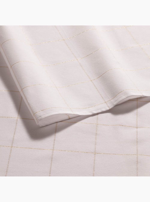 Nappe de noël en coton à carreaux avec fil lurex en relief - gamusi. - Kiabi