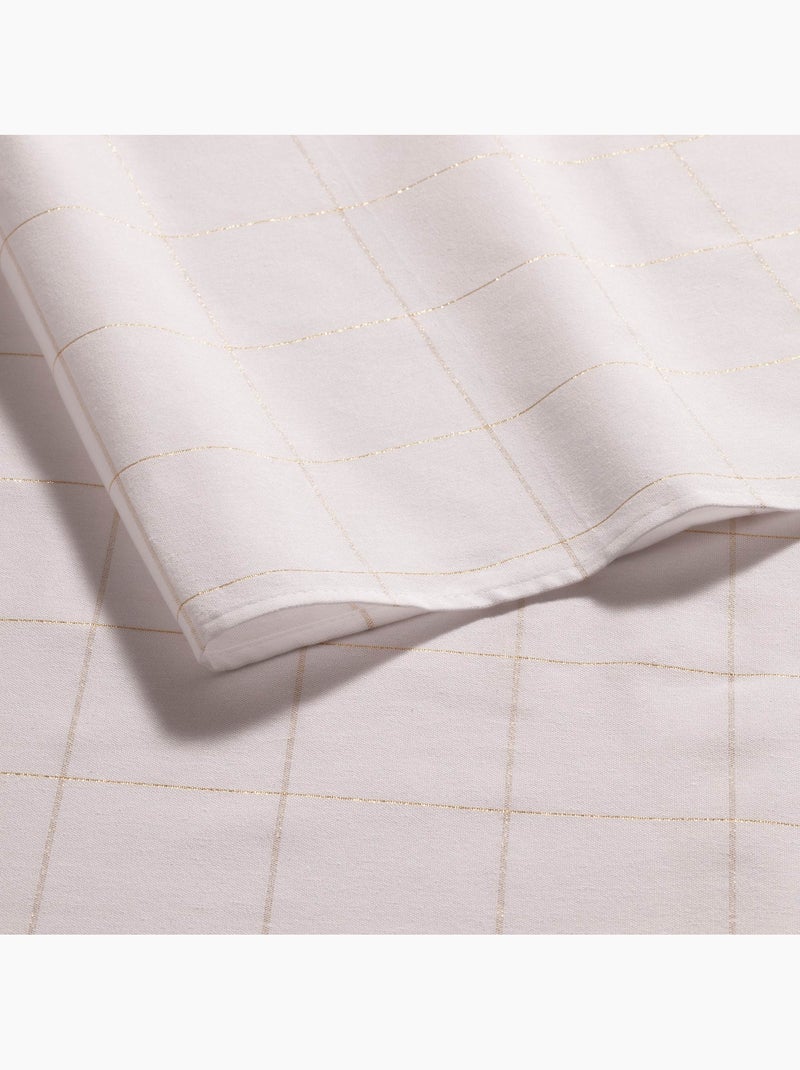 Nappe de noël en coton à carreaux avec fil lurex en relief - gamusi. Blanc - Kiabi