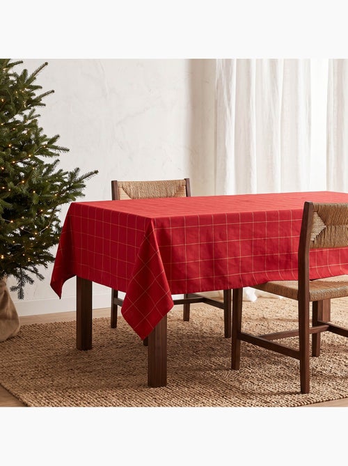 Nappe de noël en coton à carreaux avec fil lurex en relief - gamusi. - Kiabi Nappe de noël en coton à carreaux avec fil lurex en relief - gamusi. - Kiabi