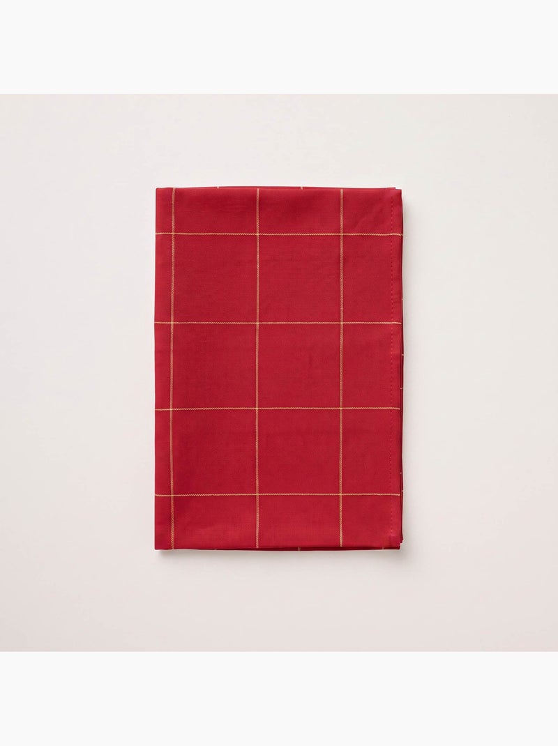 Nappe de noël en coton à carreaux avec fil lurex en relief - gamusi. Rouge - Kiabi