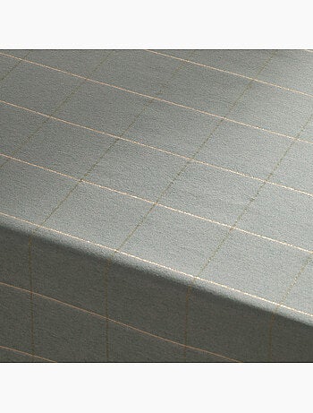 Nappe de noël en coton à carreaux avec fil lurex en relief - gamusi.