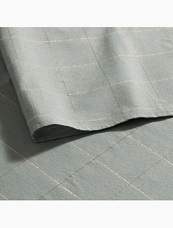 Nappe de noël en coton à carreaux avec fil lurex en relief - gamusi.