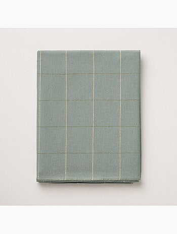 Nappe de noël en coton à carreaux avec fil lurex en relief - gamusi.