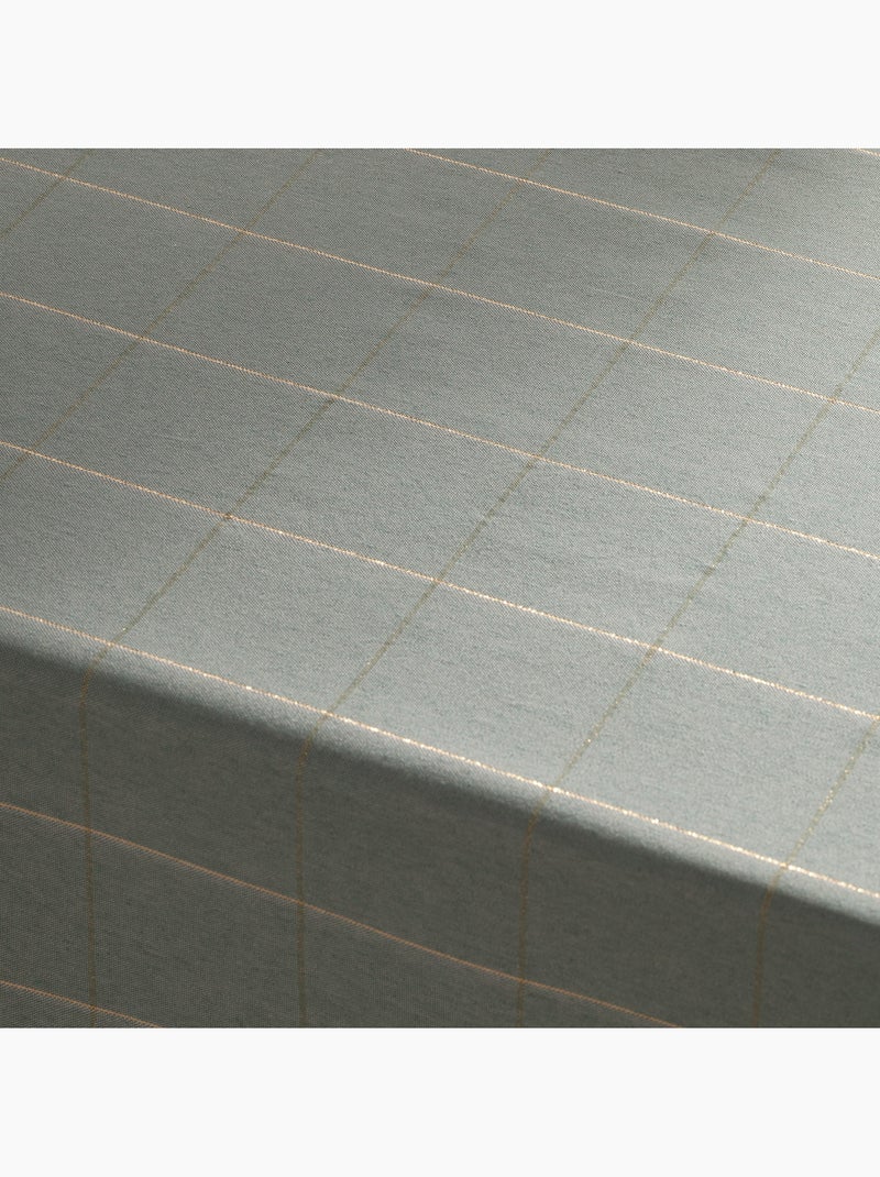 Nappe de noël en coton à carreaux avec fil lurex en relief - gamusi. Vert d'eau - Kiabi