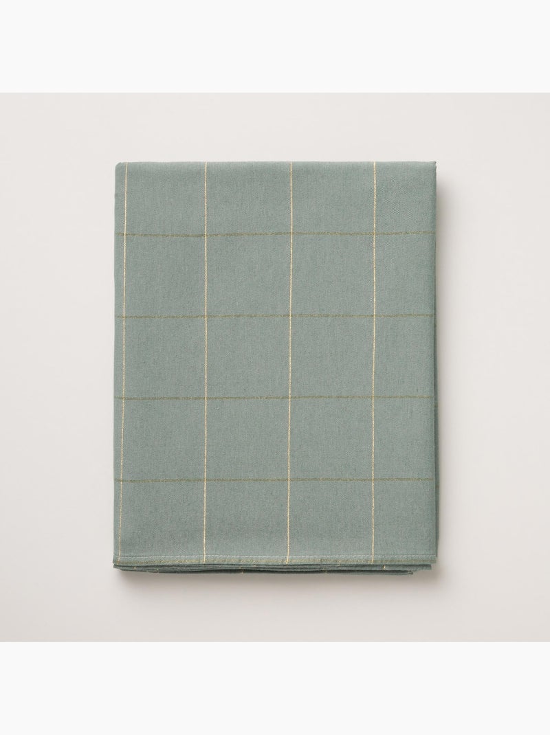 Nappe de noël en coton à carreaux avec fil lurex en relief - gamusi. Vert d'eau - Kiabi