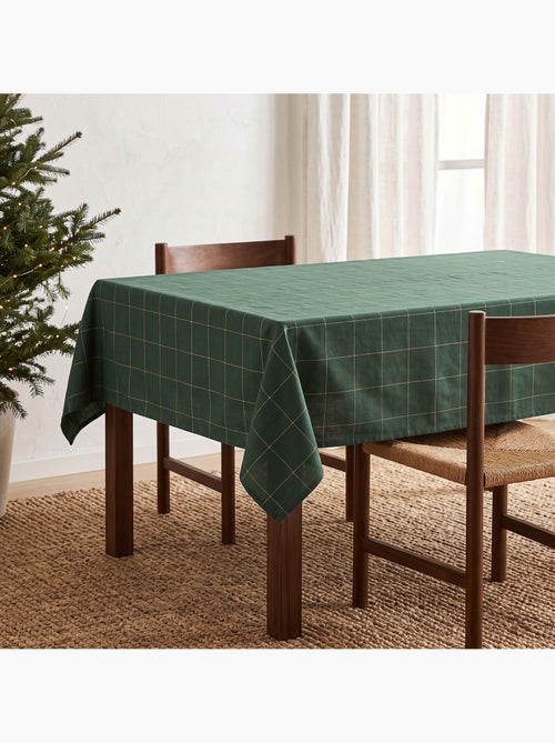 Nappe de noël en coton à carreaux avec fil lurex en relief - gamusi. - Kiabi