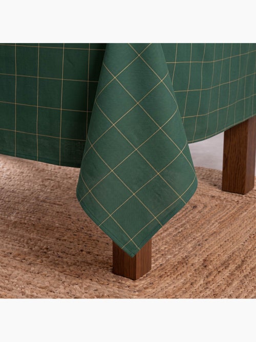 Nappe de noël en coton à carreaux avec fil lurex en relief - gamusi. - Kiabi
