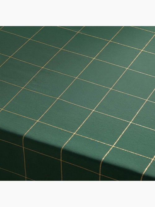 Nappe de noël en coton à carreaux avec fil lurex en relief - gamusi. - Kiabi