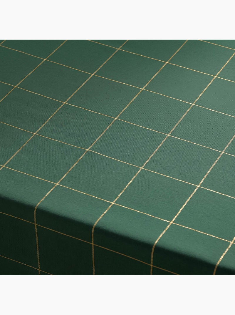 Nappe de noël en coton à carreaux avec fil lurex en relief - gamusi. Vert - Kiabi