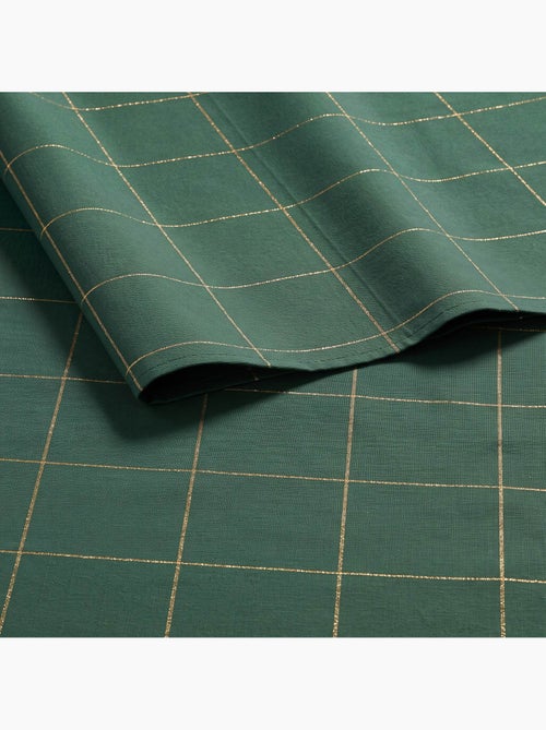 Nappe de noël en coton à carreaux avec fil lurex en relief - gamusi. - Kiabi