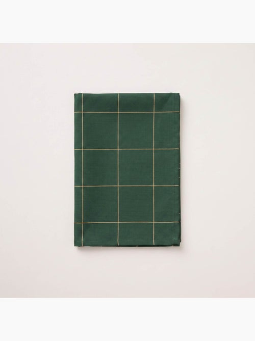Nappe de noël en coton à carreaux avec fil lurex en relief - gamusi. - Kiabi