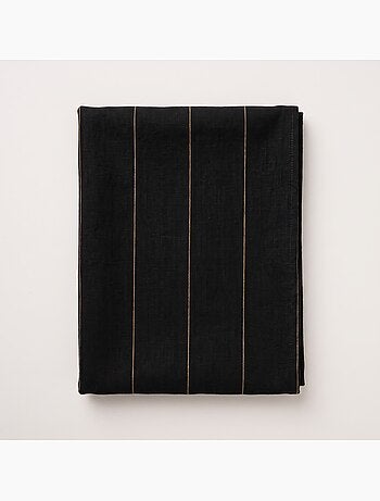 Nappe de noël en coton à rayures avec fil lurex en relief - gamusi.