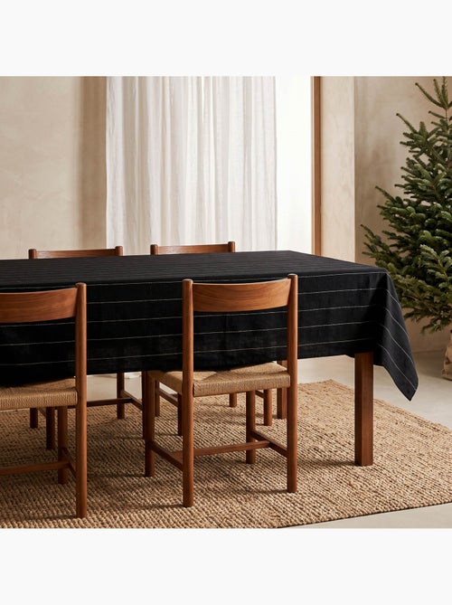 Nappe de noël en coton à rayures avec fil lurex en relief - gamusi. - Kiabi