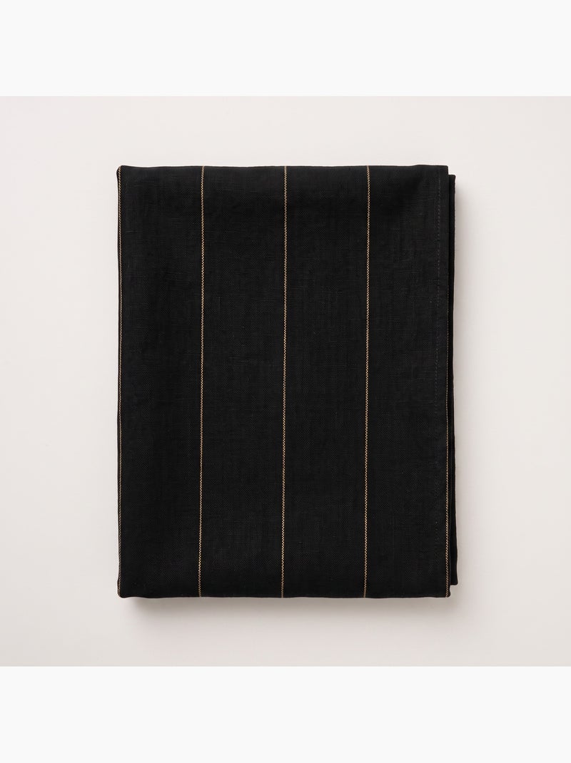Nappe de noël en coton à rayures avec fil lurex en relief - gamusi. Noir - Kiabi
