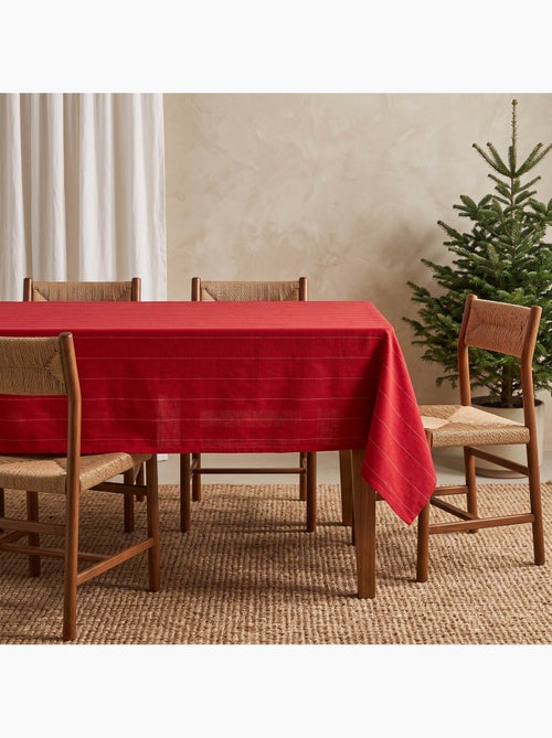 Nappe de noël en coton à rayures avec fil lurex en relief - gamusi. - Kiabi Nappe de noël en coton à rayures avec fil lurex en relief - gamusi. - Kiabi