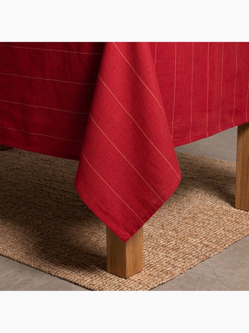 Nappe de noël en coton à rayures avec fil lurex en relief - gamusi. - Kiabi Nappe de noël en coton à rayures avec fil lurex en relief - gamusi. - Kiabi