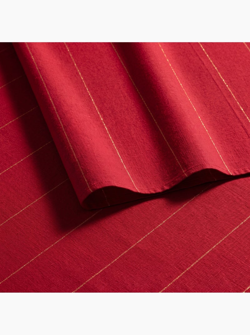 Nappe de noël en coton à rayures avec fil lurex en relief - gamusi. Rouge - Kiabi