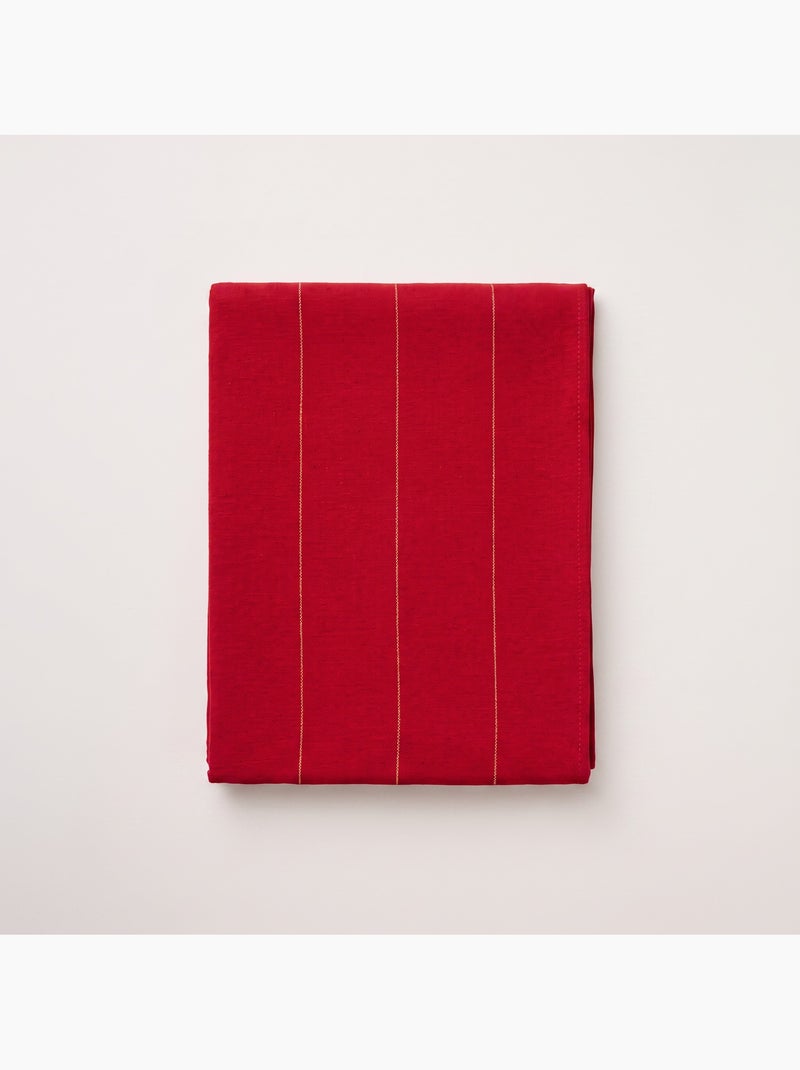 Nappe de noël en coton à rayures avec fil lurex en relief - gamusi. Rouge - Kiabi