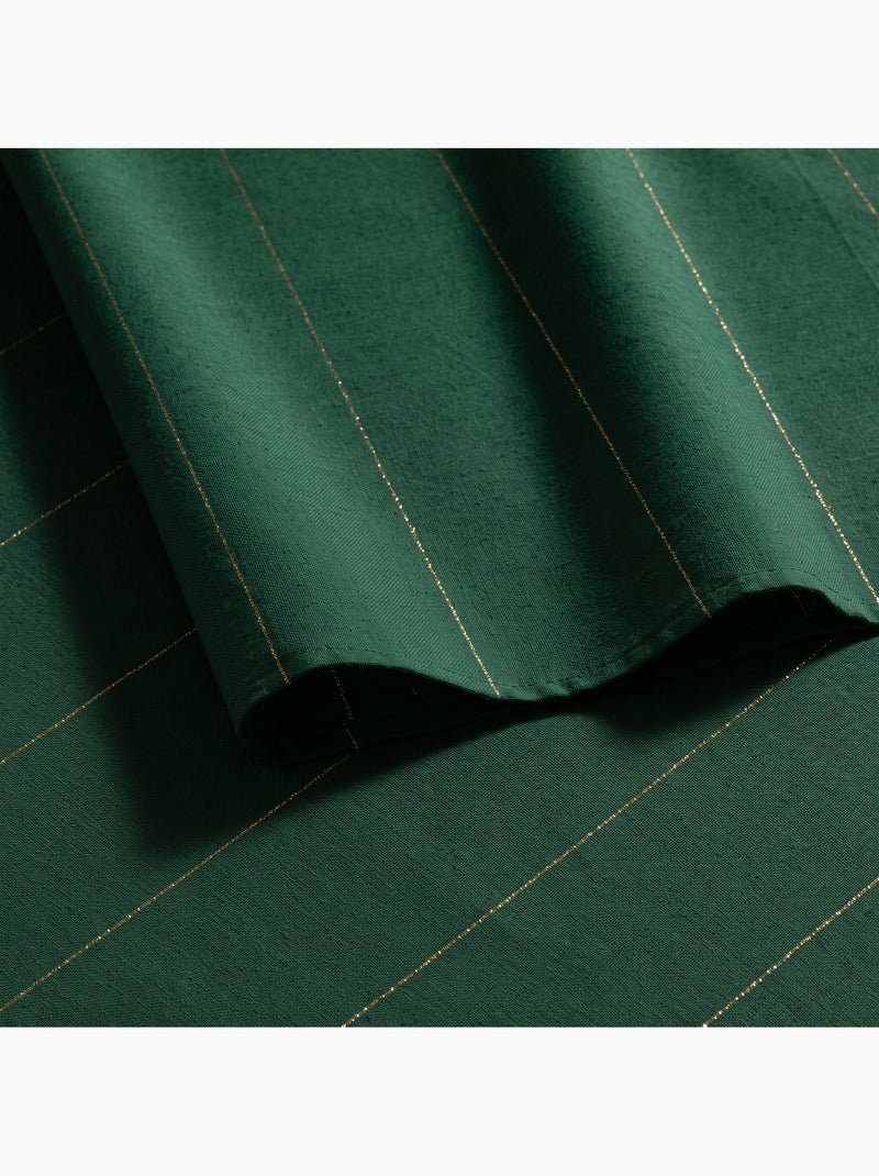 Nappe de noël en coton à rayures avec fil lurex en relief - gamusi. Vert - Kiabi