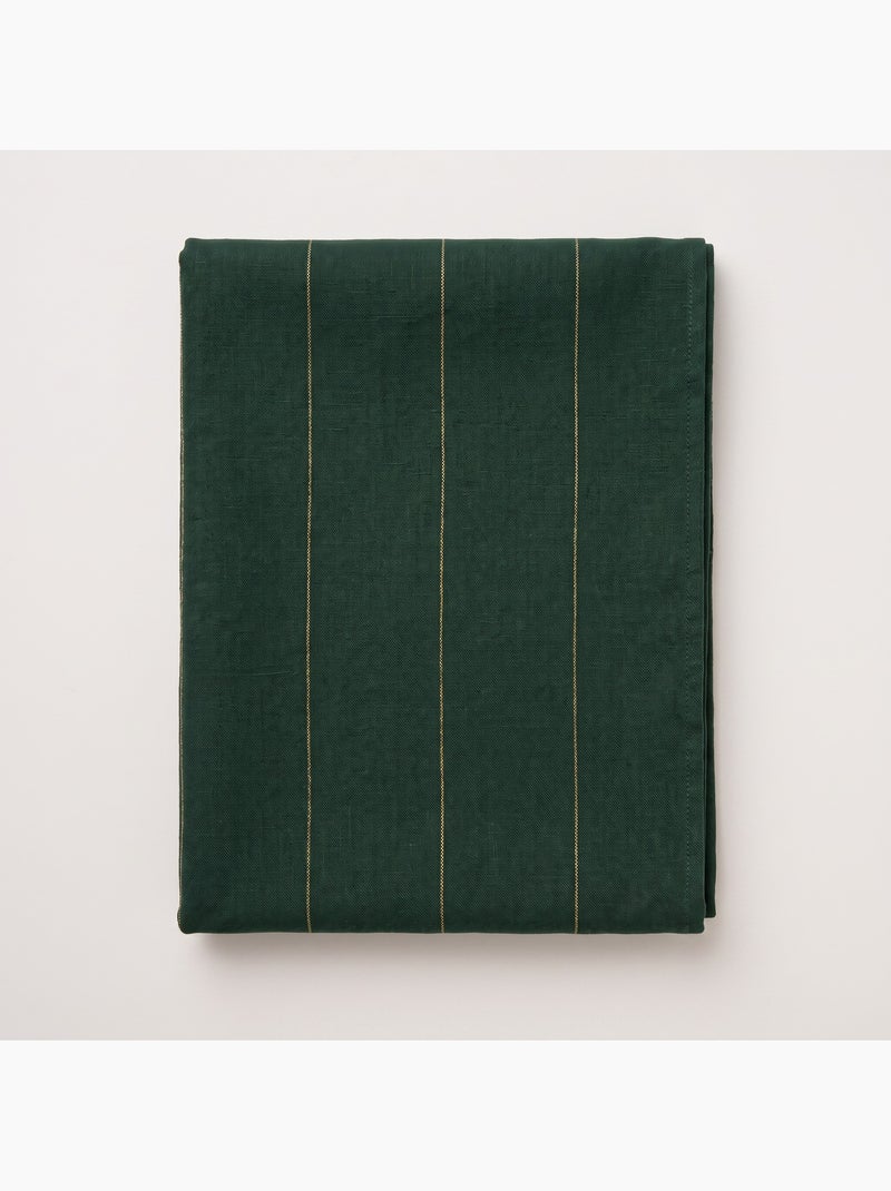 Nappe de noël en coton à rayures avec fil lurex en relief - gamusi. Vert - Kiabi
