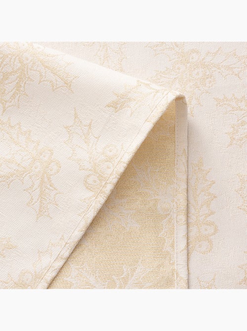 Nappe de noël en coton, branches de houx dorées en relief - gamusi - Kiabi Nappe de noël en coton, branches de houx dorées en relief - gamusi - Kiabi