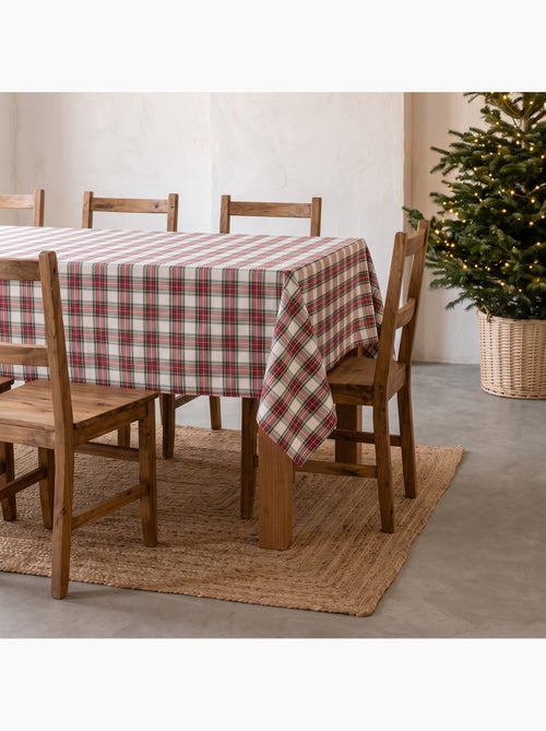 Nappe de noël en coton, fil doré en relief, carreaux tartan - gamusi - Kiabi Nappe de noël en coton, fil doré en relief, carreaux tartan - gamusi - Kiabi