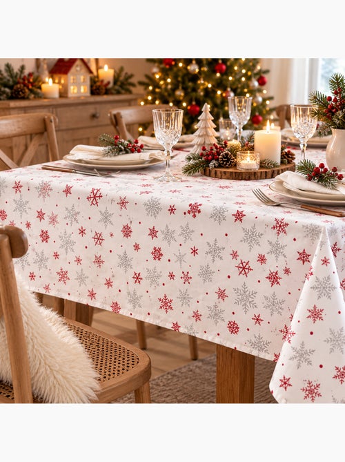 Nappe de noël en coton flocon - Kiabi