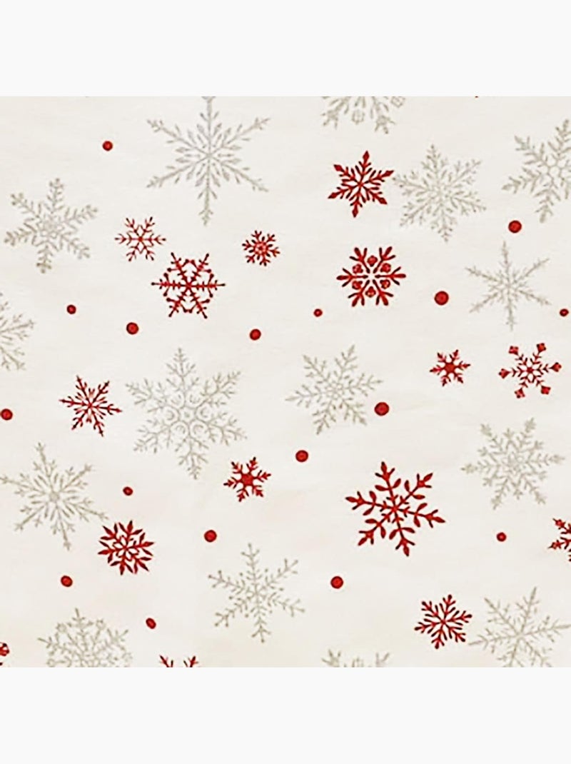 Nappe de noël en coton flocon Blanc - Kiabi