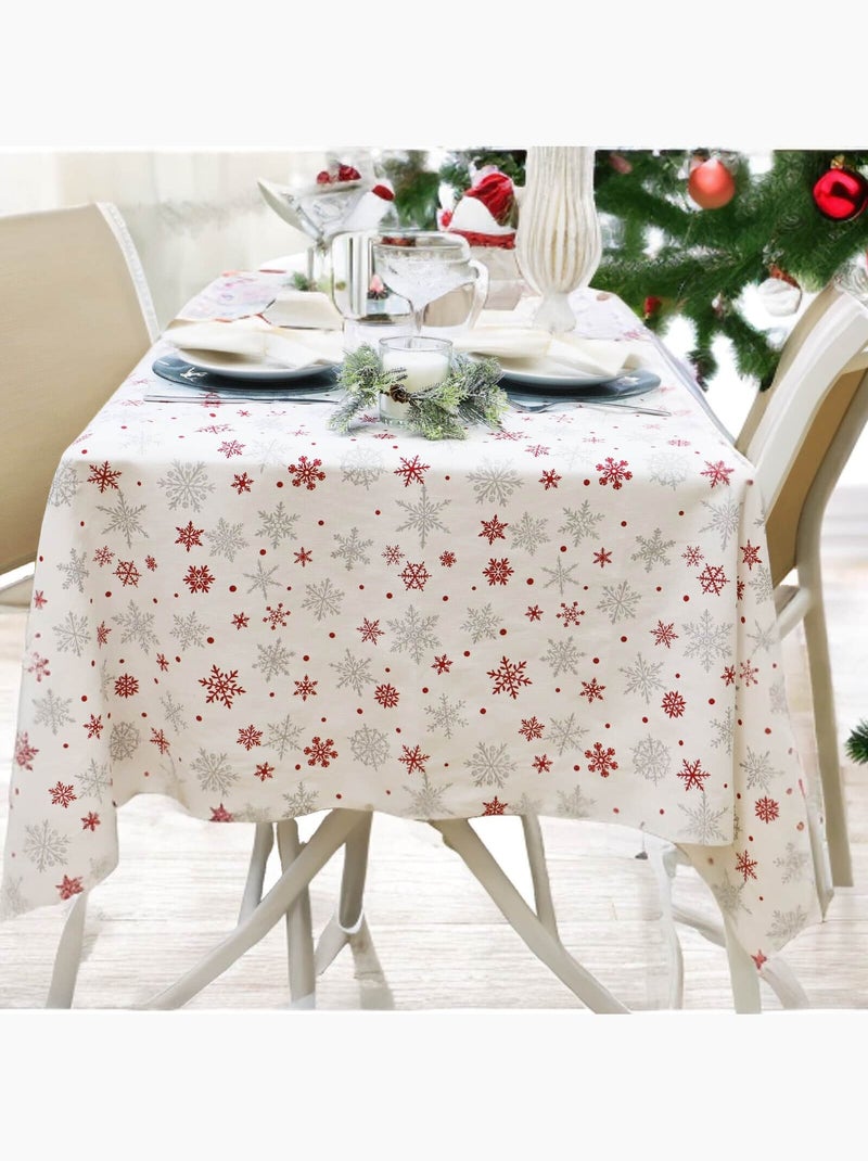Nappe de noël en coton flocon Blanc - Kiabi