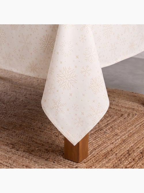 Nappe de noël en coton, flocons de neige dorés en relief - gamusi - Kiabi Nappe de noël en coton, flocons de neige dorés en relief - gamusi - Kiabi