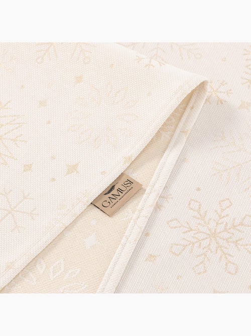Nappe de noël en coton, flocons de neige dorés en relief - gamusi - Kiabi Nappe de noël en coton, flocons de neige dorés en relief - gamusi - Kiabi