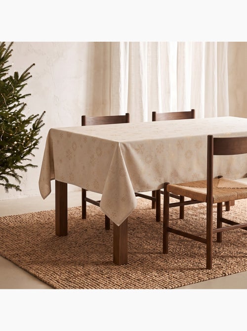 Nappe de noël en coton, flocons de neige dorés en relief - gamusi - Kiabi Nappe de noël en coton, flocons de neige dorés en relief - gamusi - Kiabi