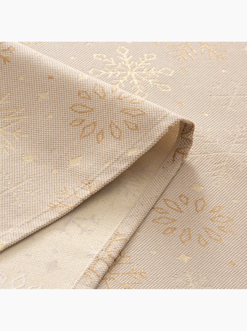 Nappe de noël en coton, flocons de neige dorés en relief - gamusi - Kiabi Nappe de noël en coton, flocons de neige dorés en relief - gamusi - Kiabi