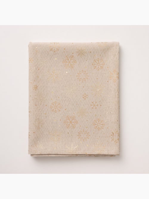 Nappe de noël en coton, flocons de neige dorés en relief - gamusi - Kiabi Nappe de noël en coton, flocons de neige dorés en relief - gamusi - Kiabi
