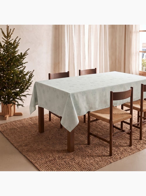 Nappe de noël en coton, flocons de neige dorés en relief - gamusi - Kiabi