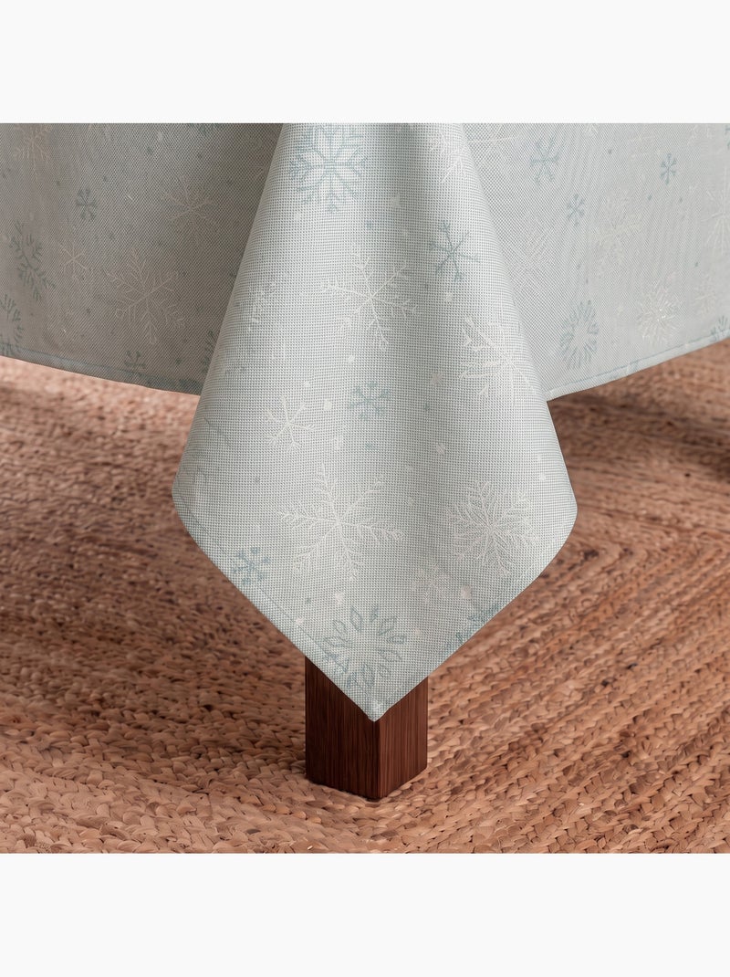 Nappe de noël en coton, flocons de neige dorés en relief - gamusi Bleu Argenté - Kiabi