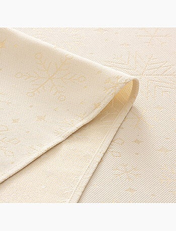 Nappe de noël en coton, flocons de neige dorés en relief - gamusi