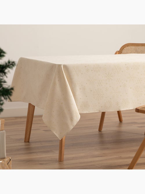 Nappe de noël en coton, flocons de neige dorés en relief - gamusi - Kiabi Nappe de noël en coton, flocons de neige dorés en relief - gamusi - Kiabi