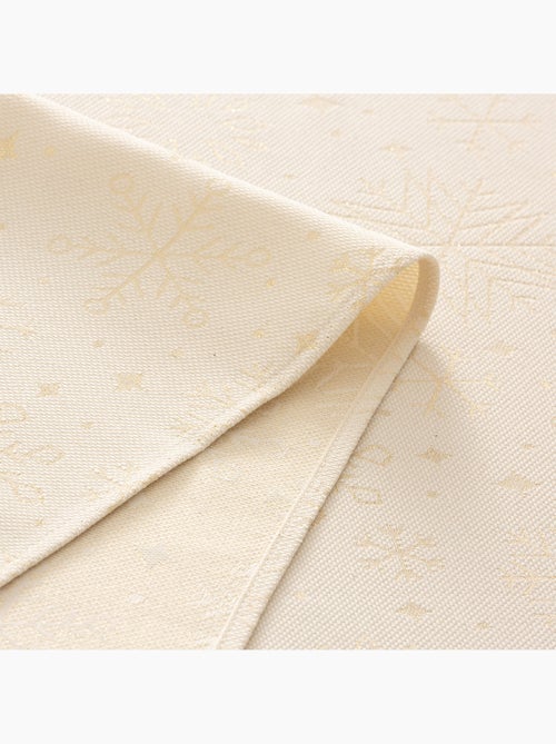 Nappe de noël en coton, flocons de neige dorés en relief - gamusi - Kiabi Nappe de noël en coton, flocons de neige dorés en relief - gamusi - Kiabi